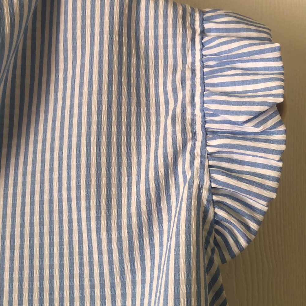 Woman’s spring Striped blue & white maternity feminine sleeveless spring blouse - Picture 10 of 13